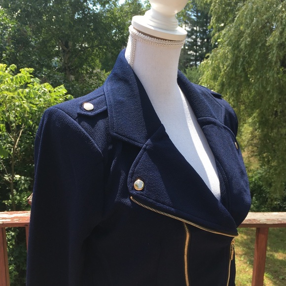 NWT Navy Blue Moto Jacket Blazer 🎉HOST PICK🎉 - Picture 4 of 8